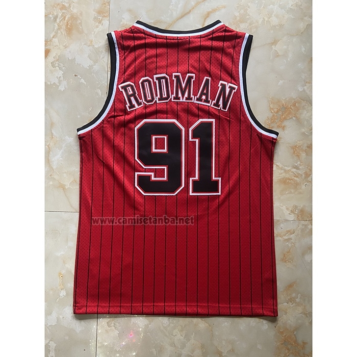 Camiseta Chicago Bulls Dennis Rodman #91 Mitchell & Ness 1996-97 Rojo